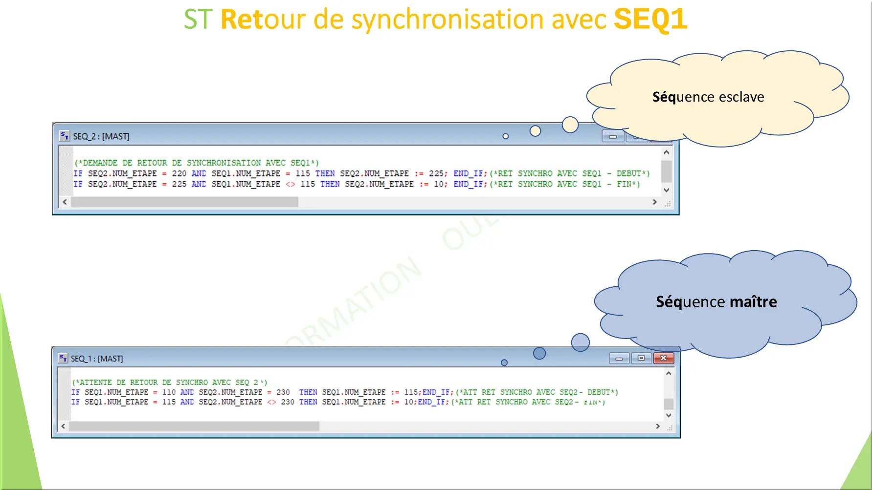 ST Retour de synchronisation avec SEQ1